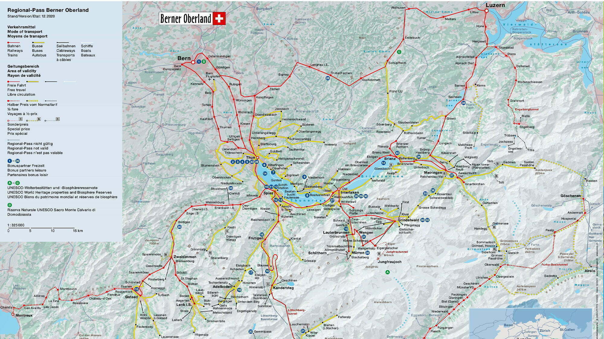 Berner Oberland *26836 lot de 3 cartes Suisse St Gothard 